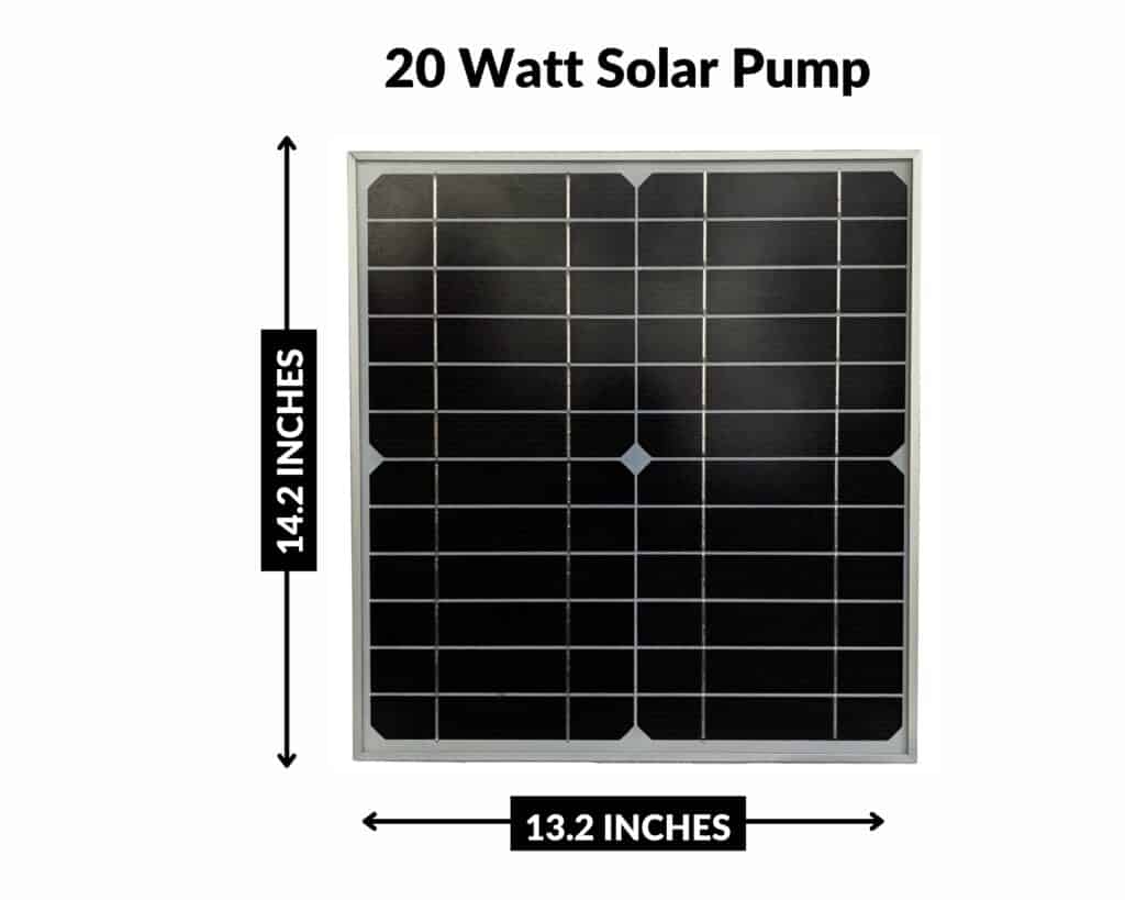 12V 20-Watt Solar Panel dimensions - solar panels for water pumps